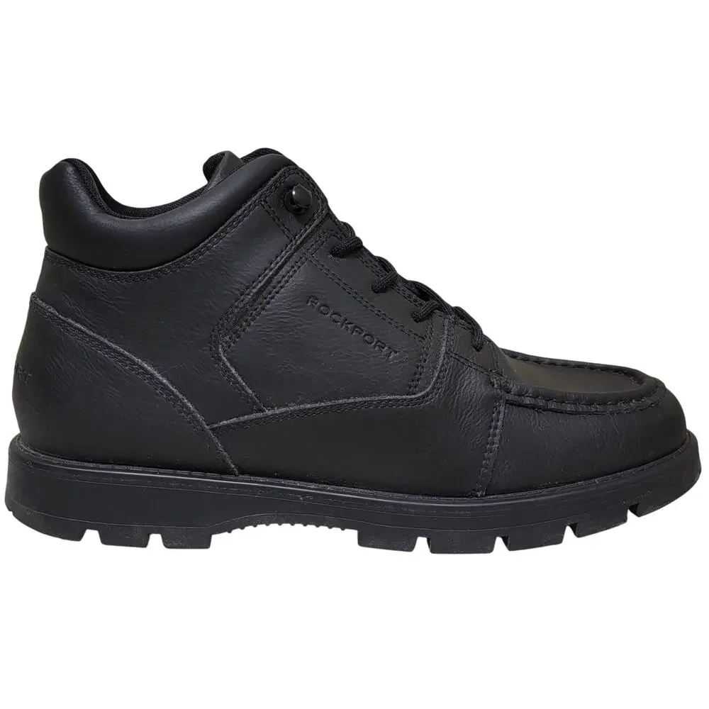 Rockport Men Umber Waterproof Moc Toe Combat Boots Size US 10M Black Leather